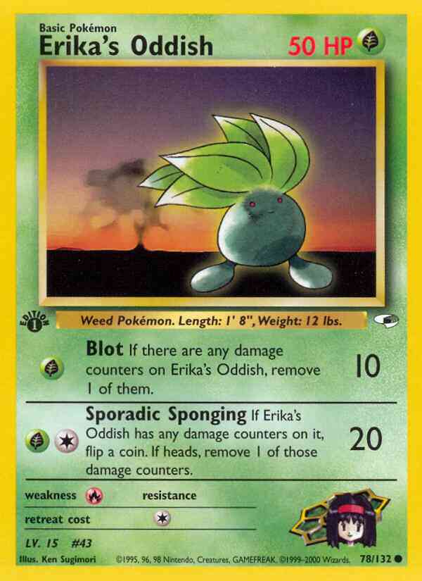 Erika's Oddish - 78/132 - Common - 1st Edition [gym1-78] [Non-Holo]