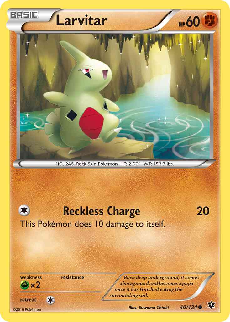 Larvitar - 40/124 - Common [xy10-40] [Reverse Holo]