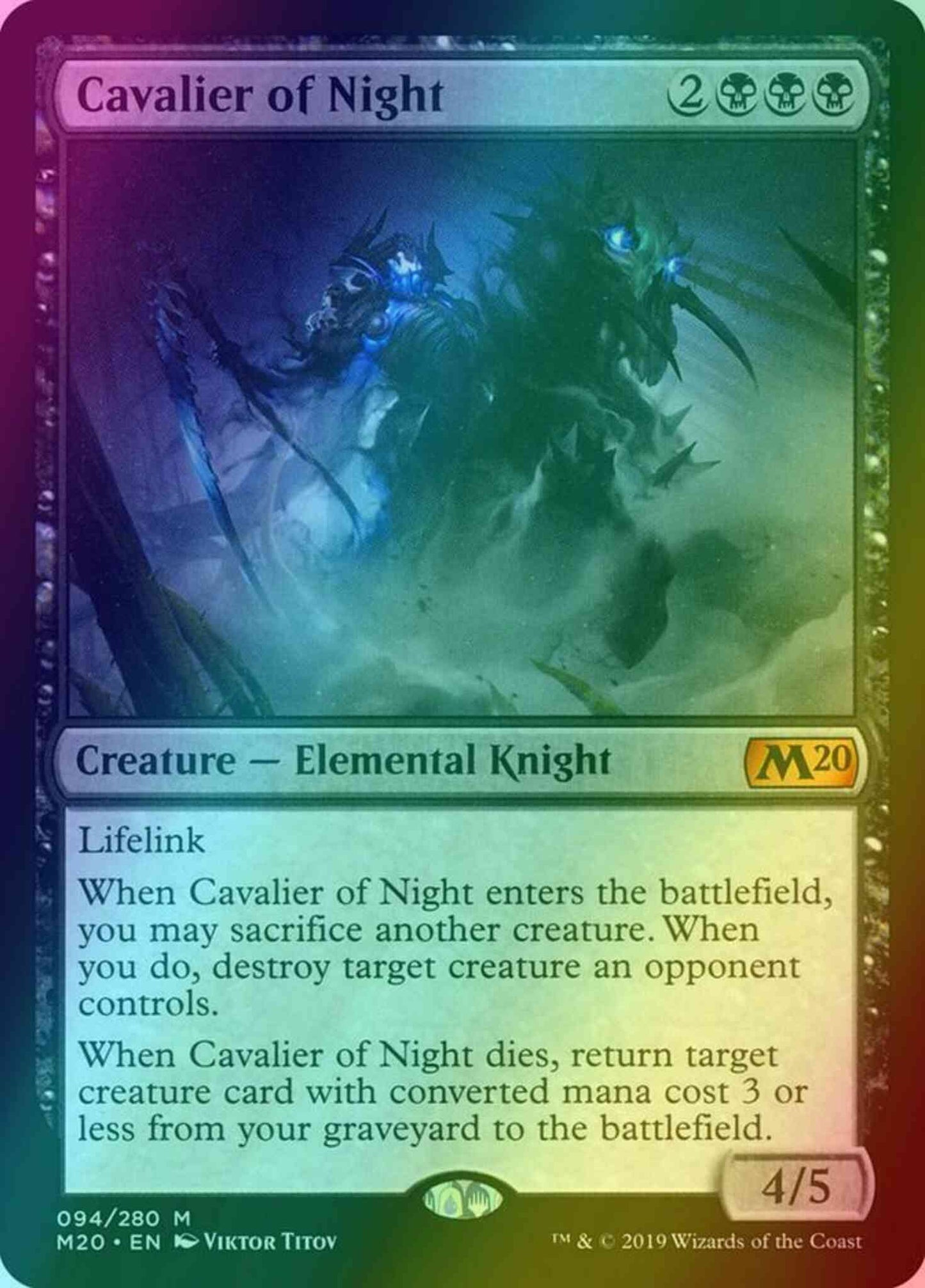 Cavalier of Night [94] [Core Set 2020] [Foil]