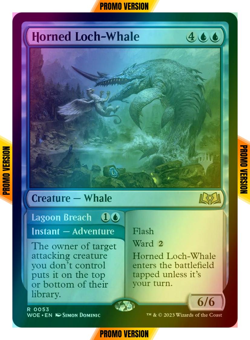 Horned Loch-Whale // Lagoon Breach [53p] [Promo Pack] [Wilds of Eldraine: Promos] [Foil]