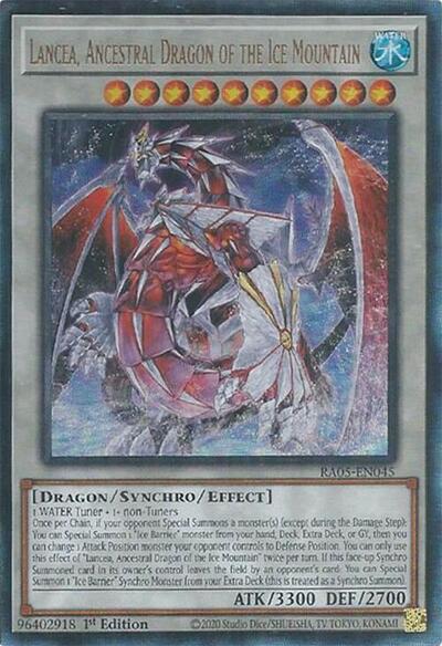 Lancea, Ancestral Dragon of the Ice Mountain - RA05-EN045 - Ultimate Rare - 1st Edition