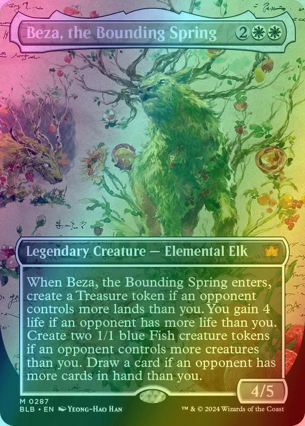Beza, the Bounding Spring [287] [Borderless] [Field Notes] [Bloomburrow] [Foil]
