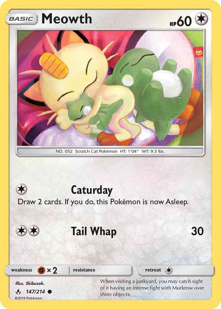 Meowth - 147/214 - Common [sm10-147] [Reverse Holo]