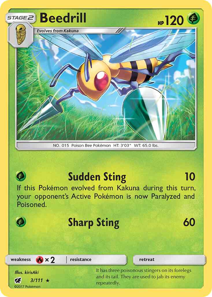 Beedrill - 3/111 - Rare [sm4-3] [Non-Holo]