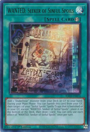 WANTED: Seeker of Sinful Spoils - RA03-EN074 - Ultra Rare - 1st Edition