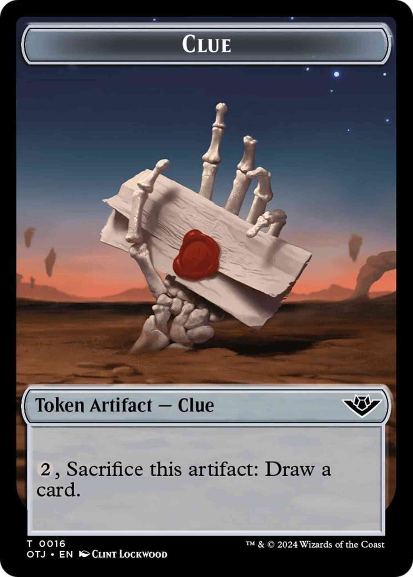 Clue Token [16] [Outlaws of Thunder Junction: Tokens] [Non-Foil]