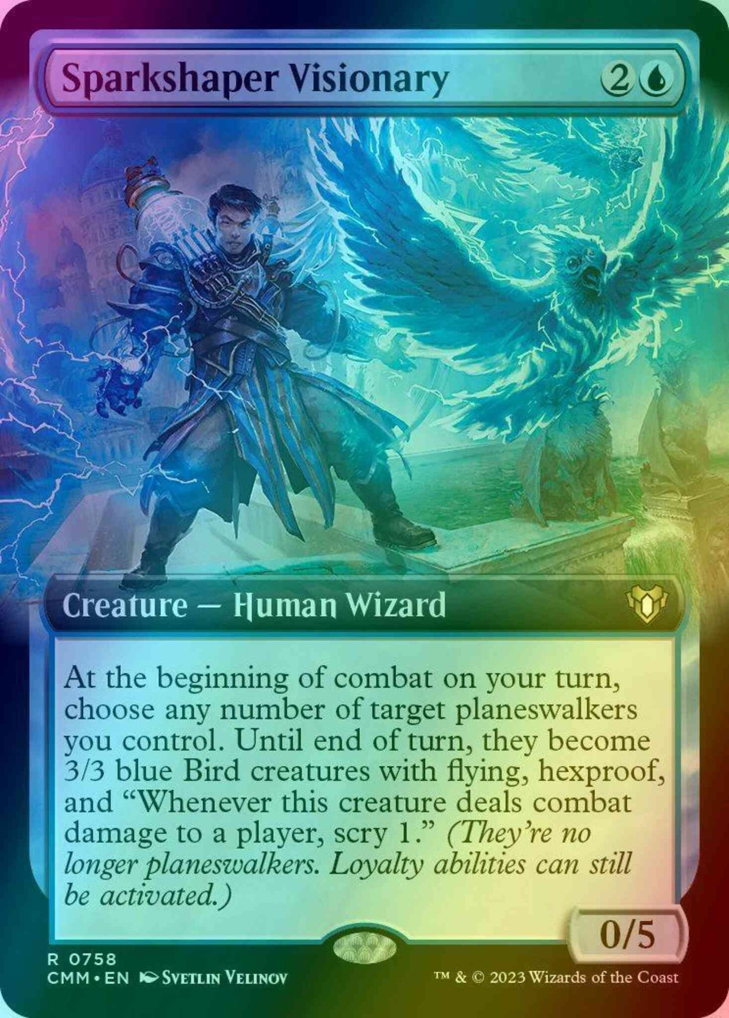 Sparkshaper Visionary [758] [Extended Art] [Commander Masters] [Foil]