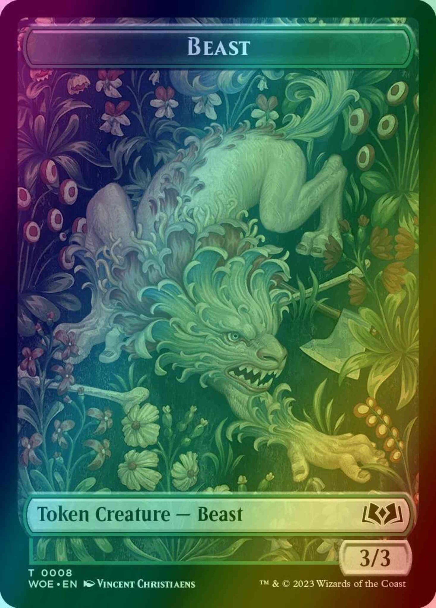 Beast Token (08) // Food Token (13) [Wilds of Eldraine: Tokens] [Foil]