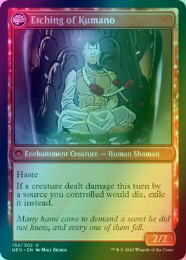 Kumano Faces Kakkazan // Etching of Kumano [152] [Kamigawa: Neon Dynasty] [Foil]
