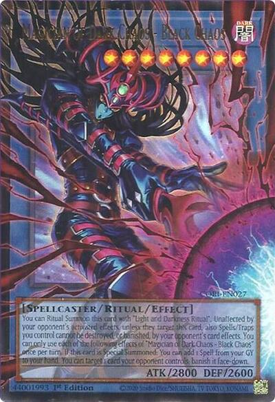 Magician of Dark Chaos - Black Chaos - Extended Art - CORI-EN027 - Starlight Rare - 1st Edition