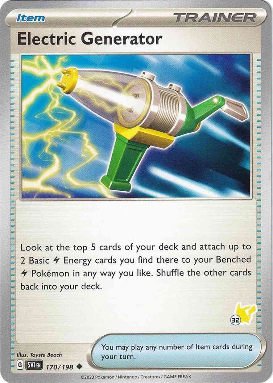 Electric Generator - 170/198 - Uncommon - Pikachu Stamp [ba03-PIK32] [Non-Holo]