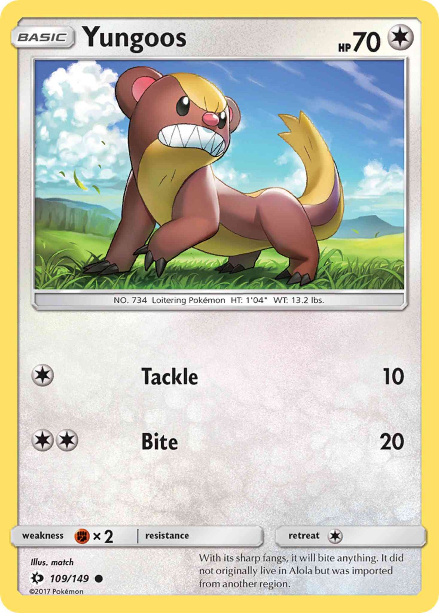 Yungoos - 109/149 - Common [sm1-109] [Reverse Holo]