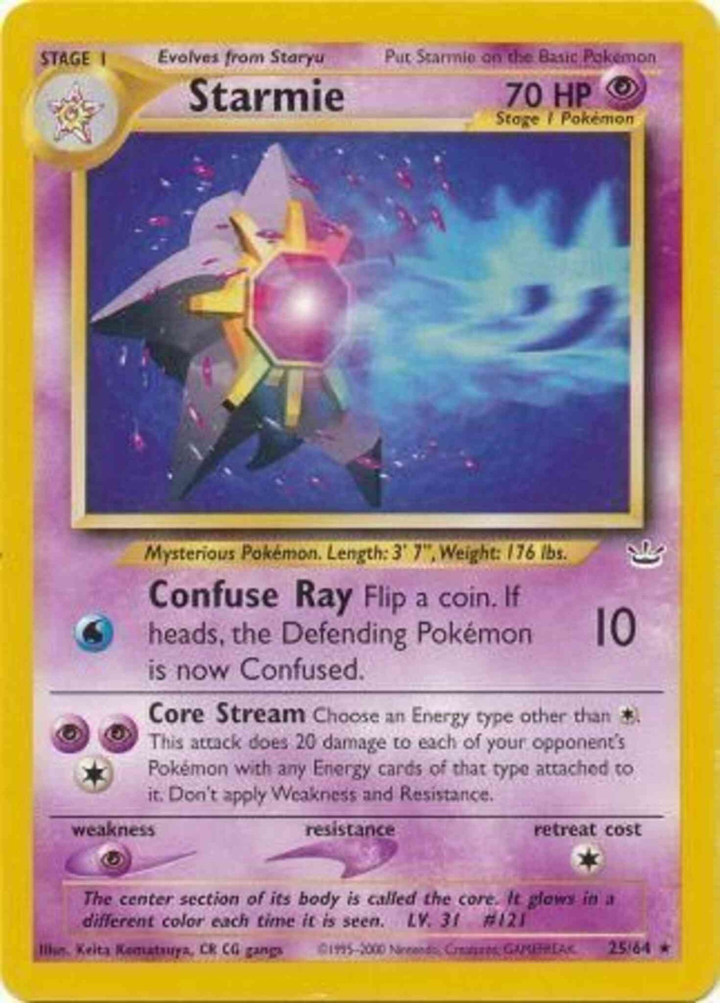 Starmie - 25/64 - Rare - Unlimited [neo3U-25] [Non-Holo]