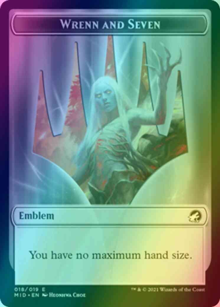 Wrenn and Seven Emblem (18) // Zombie Token (05) [Innistrad: Midnight Hunt: Tokens] [Foil]