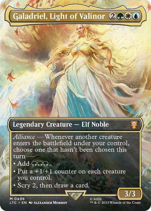 Galadriel, Light of Valinor [498] [Borderless] [The Lord of the Rings: Tales of Middle-earth: Commander] [Non-Foil]