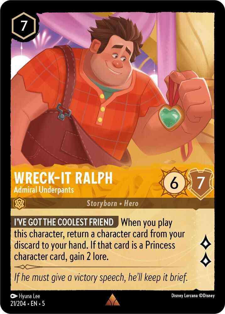 Wreck-It Ralph - Admiral Underpants - 21/204 [Shimmering Skies] [Non-Foil]