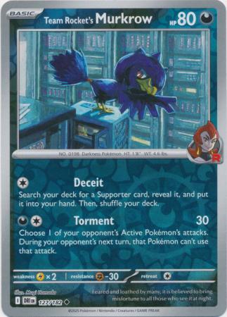 Team Rocket's Murkrow - 127/182 - Uncommon [sv10-127] [Reverse Holo]