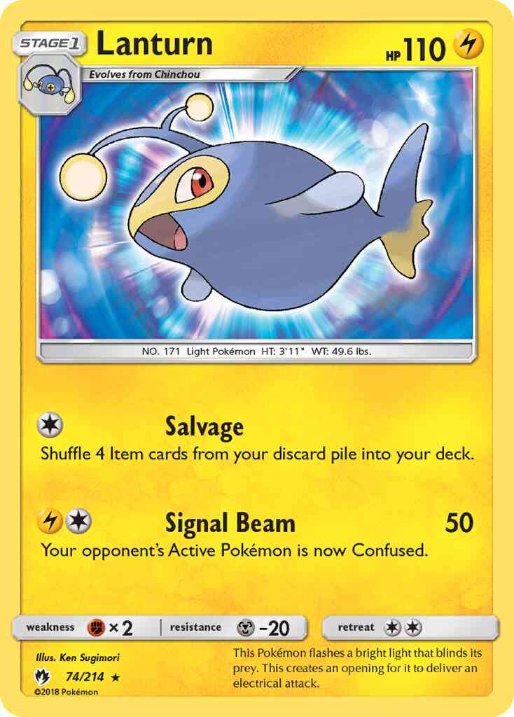 Lanturn - 74/214 - Rare [sm8-74] [Reverse Holo]