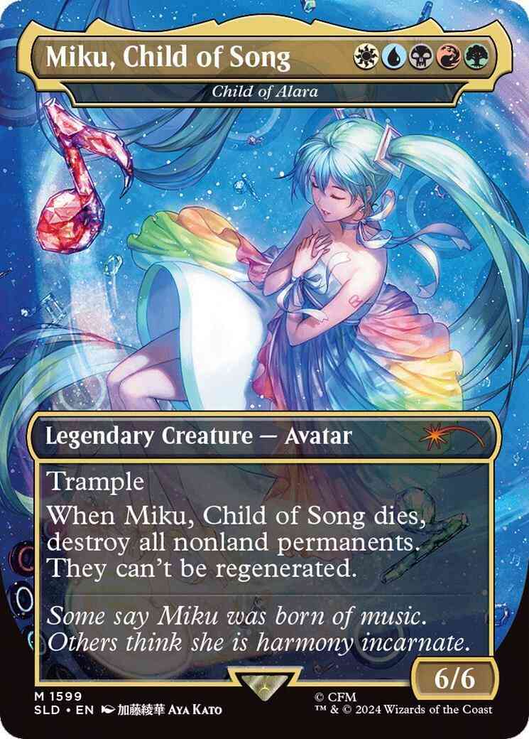 Miku, Child of Song - Child of Alara [1599] [Borderless] [Hatsune Miku: Digital Sensation] [Secret Lair Drop] [Non-Foil]