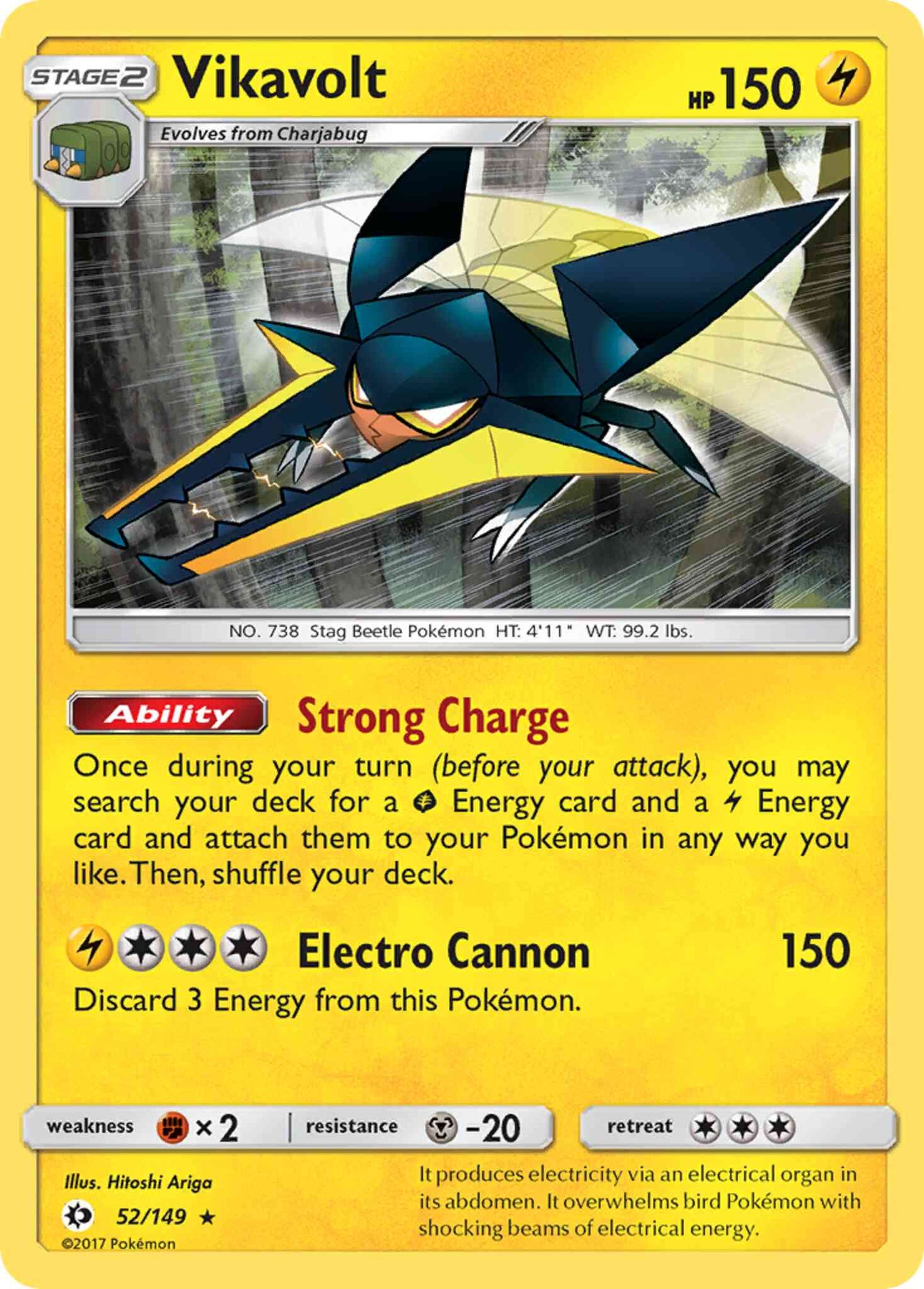 Vikavolt - 52/149 - Rare Holo [sm1-52] [Reverse Holo]