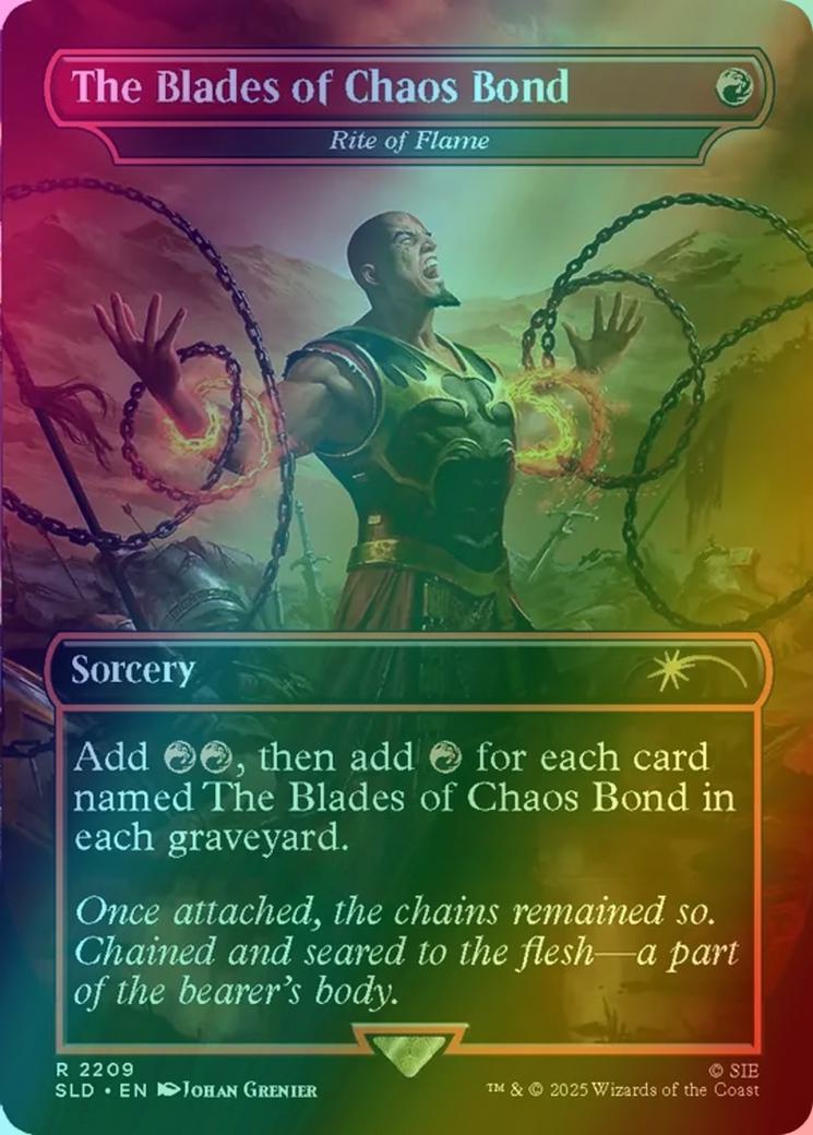 The Blades of Chaos Bond - Rite of Flame [2209] [Borderless] [God of War: Greek] [Secret Lair Drop] [Rainbow Foil]