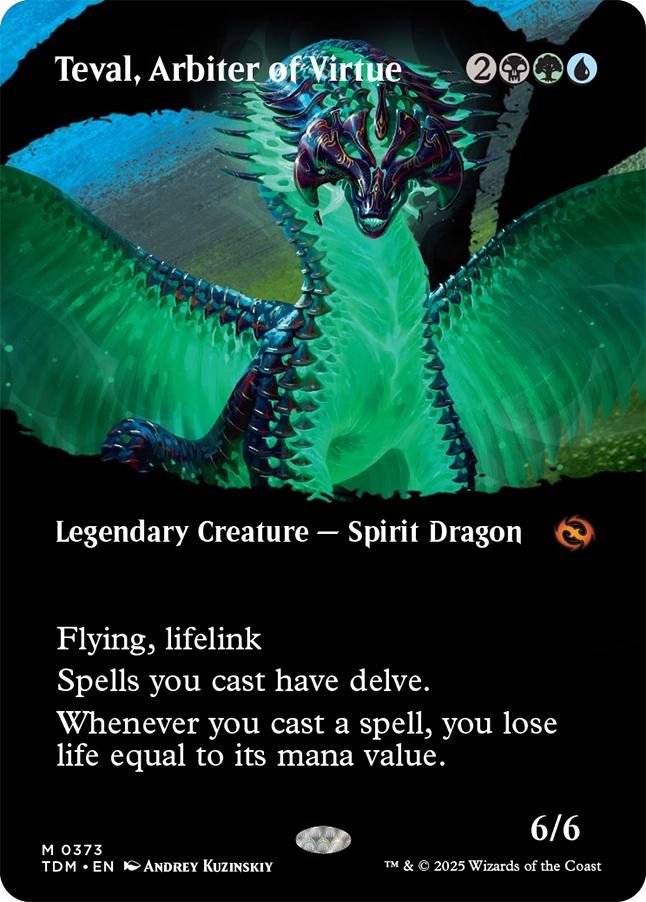 Teval, Arbiter of Virtue [373] [Borderless] [Clan] [Tarkir: Dragonstorm] [Non-Foil]
