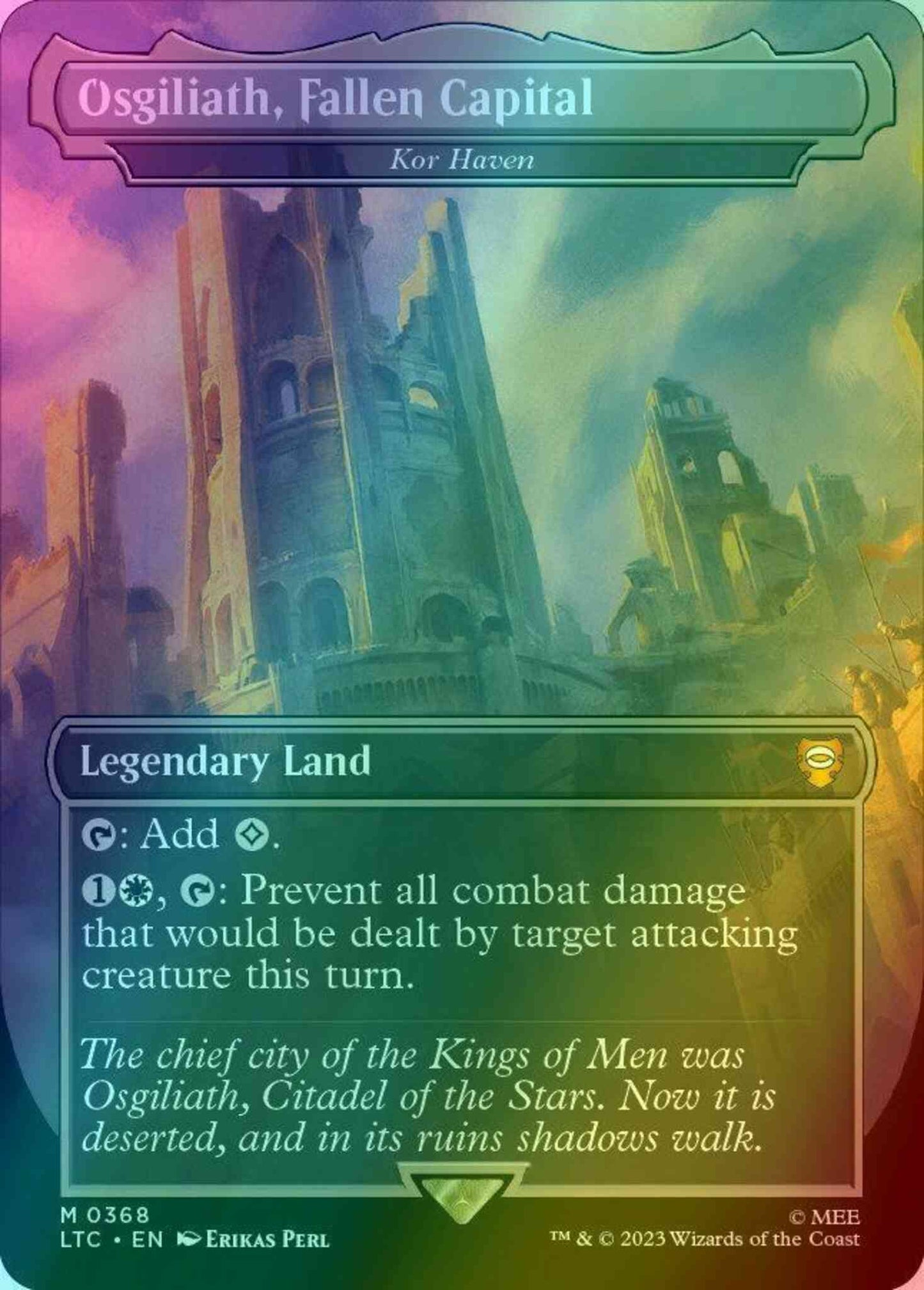 Osgiliath, Fallen Capital - Kor Haven [368] [Borderless] [Realms and Relics] [The Lord of the Rings: Tales of Middle-earth: Commander] [Foil]