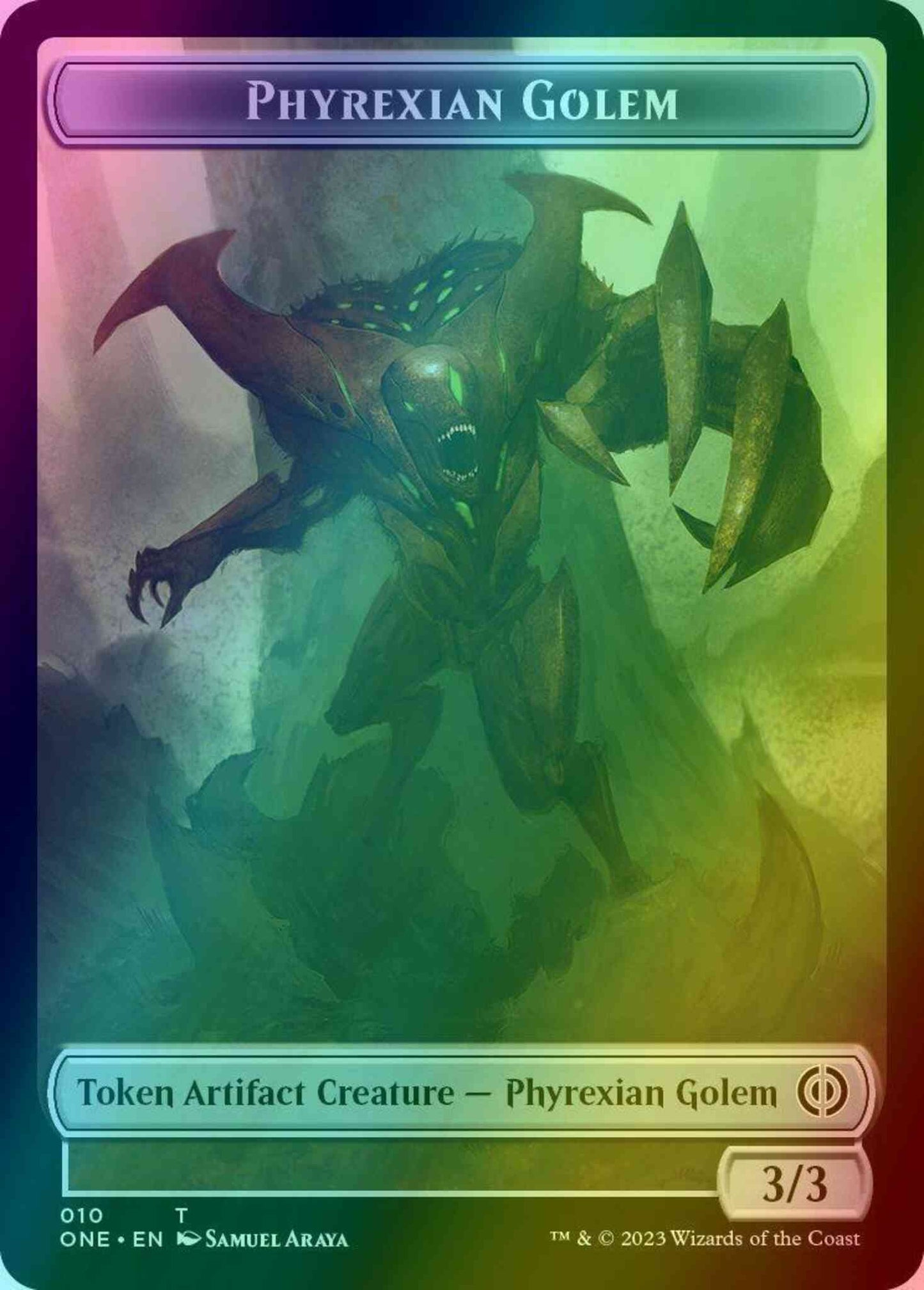 Phyrexian Golem Token (10) // Phyrexian Mite Token (11) [Phyrexia: All Will Be One: Tokens] [Foil]