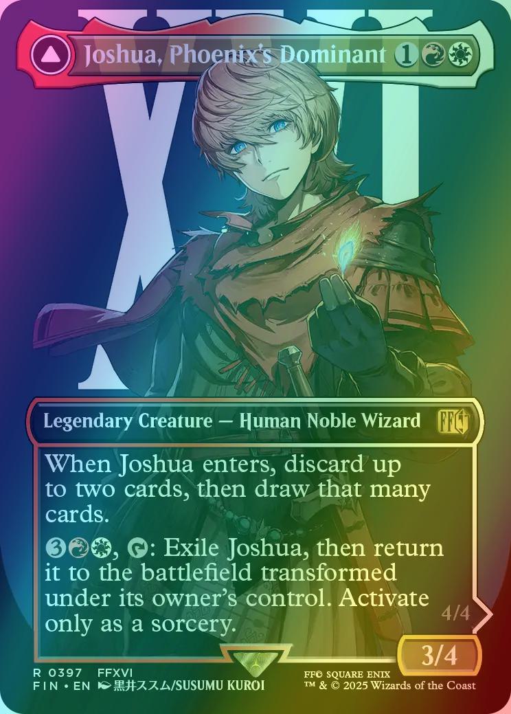 Joshua, Phoenix's Dominant // Phoenix, Warden of Fire [397] [Borderless] [Character] [FINAL FANTASY] [Foil]