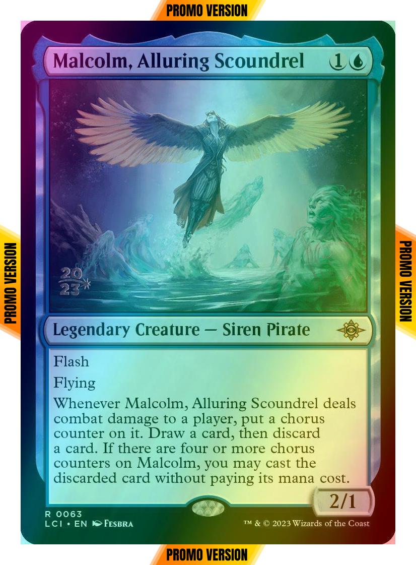 Malcolm, Alluring Scoundrel [63s] [Prerelease] [The Lost Caverns of Ixalan: Promos] [Foil]