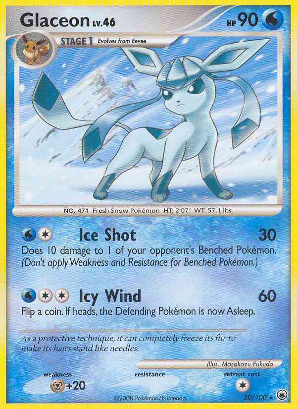 Glaceon - 20/100 - Rare [dp5-20] [Non-Holo]