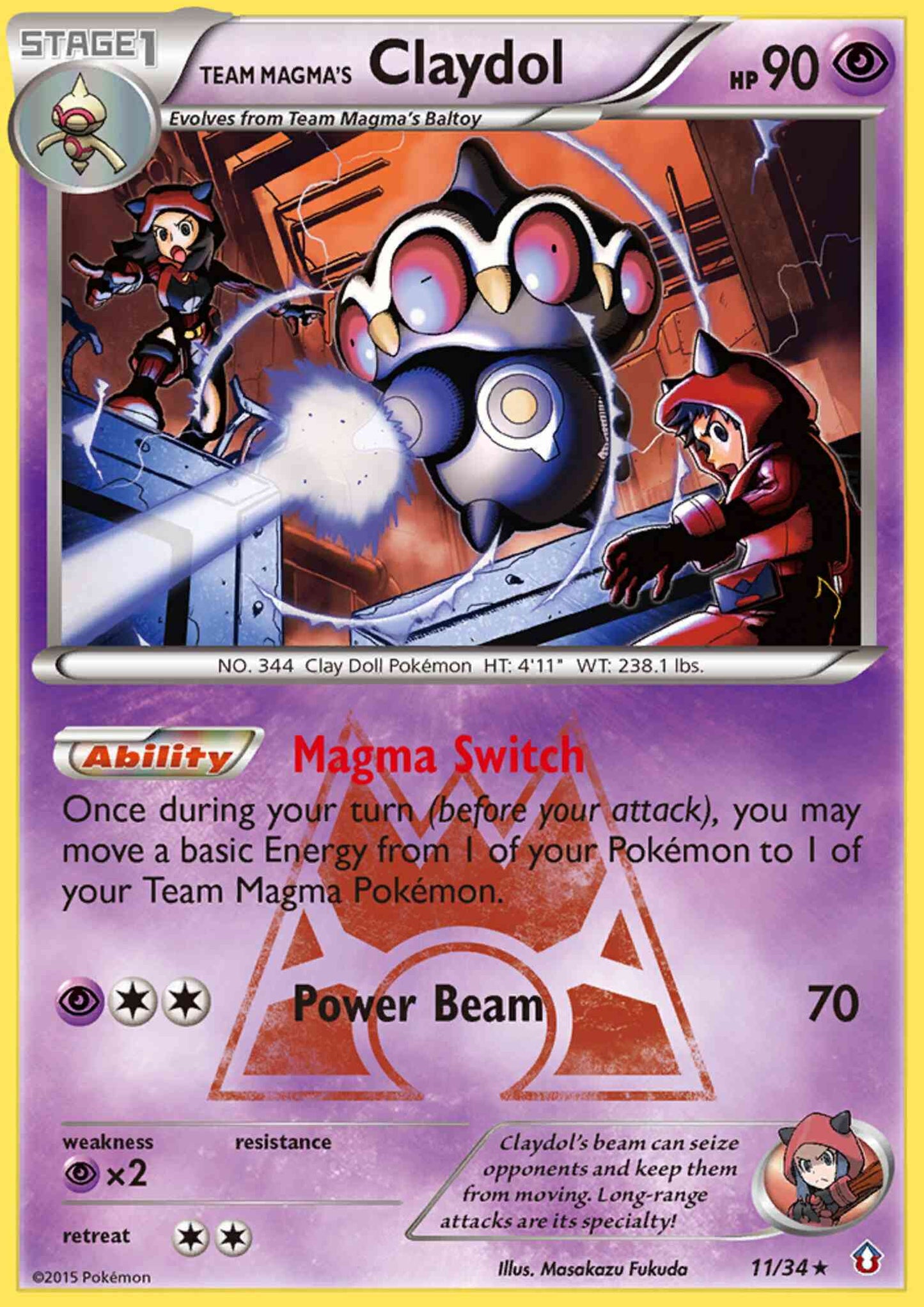 Team Magma's Claydol - 11/34 - Rare Holo [dc1-11] [Holo]