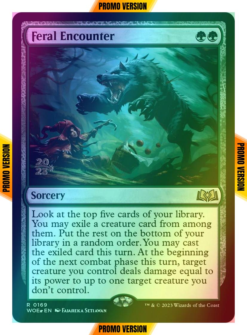 Feral Encounter [169s] [Prerelease] [Wilds of Eldraine: Promos] [Foil]