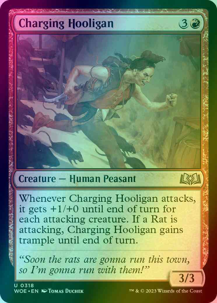 Charging Hooligan [318] [Jumpstart Exclusive] [Wilds of Eldraine] [Foil]