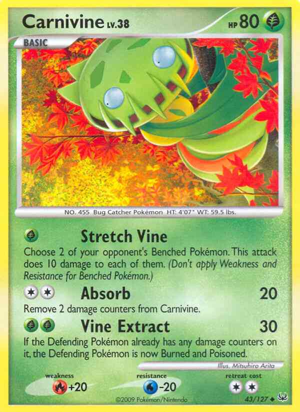 Carnivine - 43/127 - Uncommon [pl1-43] [Reverse Holo]
