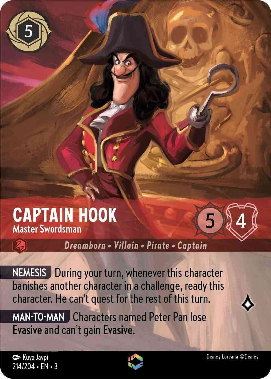 Captain Hook - Master Swordsman (Enchanted) - 214/204 [Into the Inklands] [Holofoil]