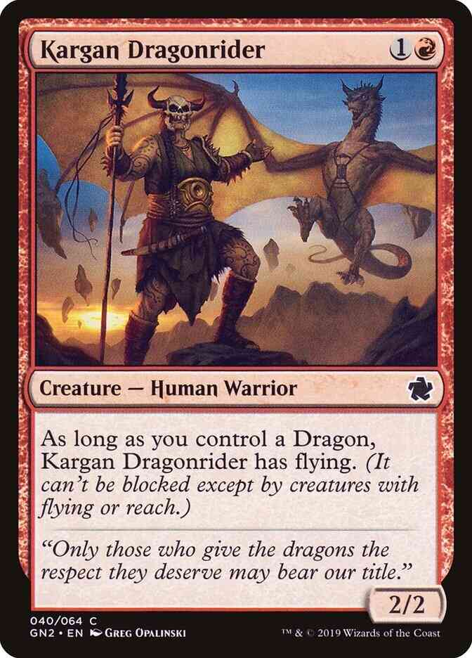 Kargan Dragonrider [40] [Game Night 2019] [Non-Foil]