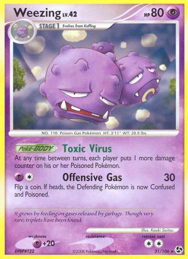 Weezing - 31/106 - Rare [dp4-31] [Reverse Holo]