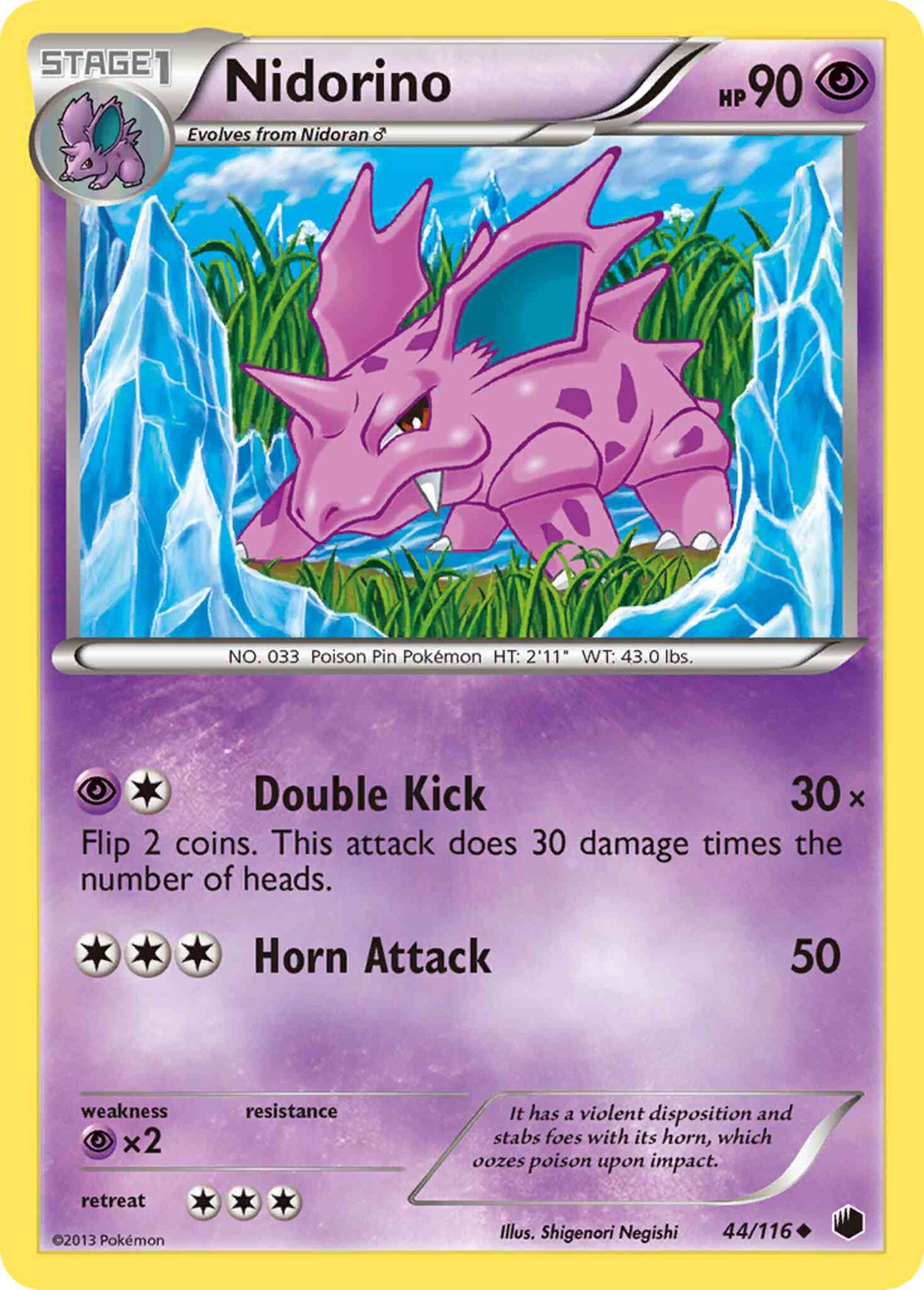 Nidorino - 44/116 - Uncommon [bw9-44] [Non-Holo]