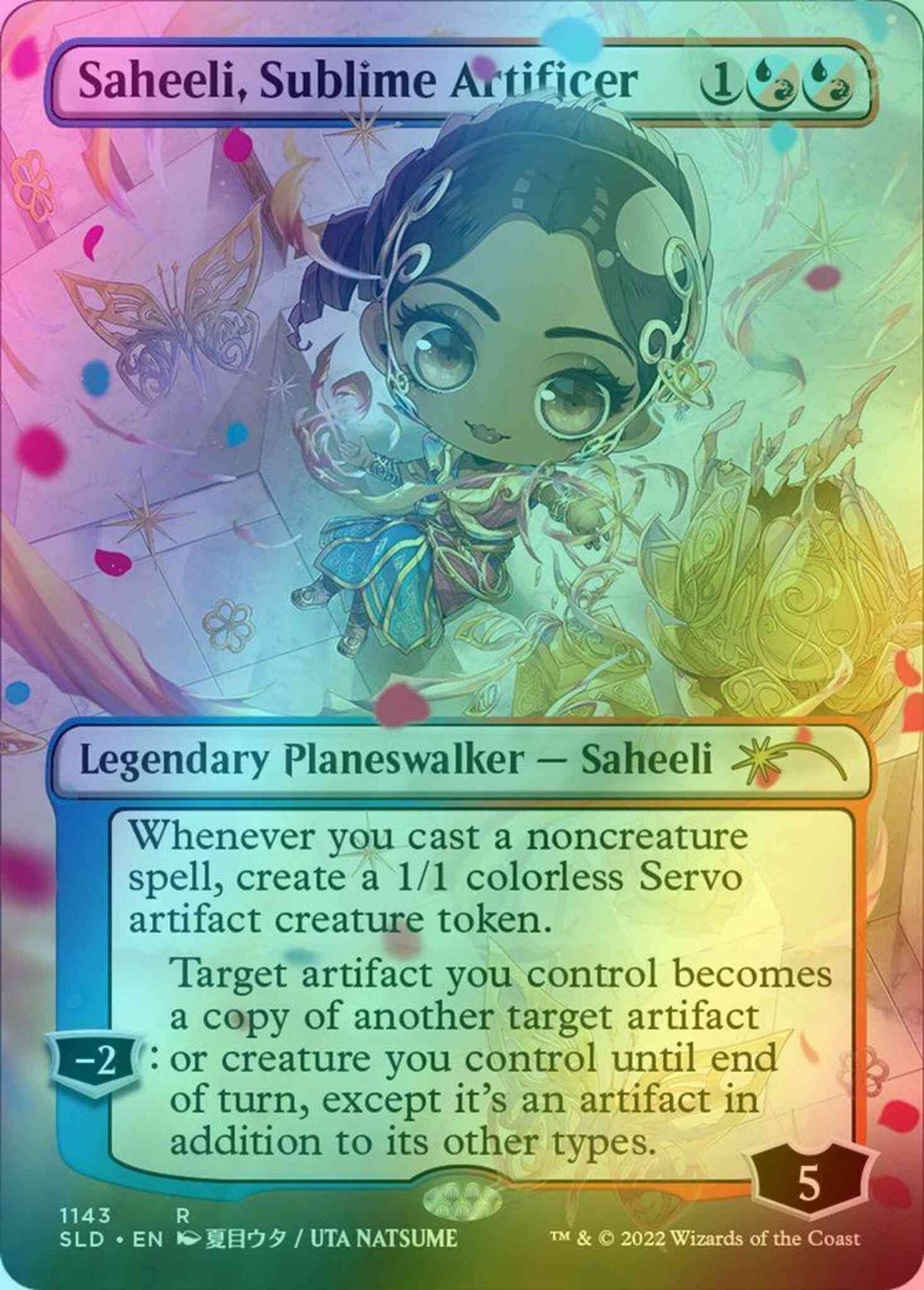 Saheeli, Sublime Artificer [1143] [Borderless] [Li'l'er Walkers] [Secret Lair Drop] [Foil]