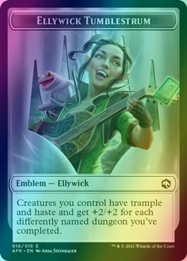 Devil Token (11) // Ellywick Tumblestrum Emblem (16) [Adventures in the Forgotten Realms: Tokens] [Foil]