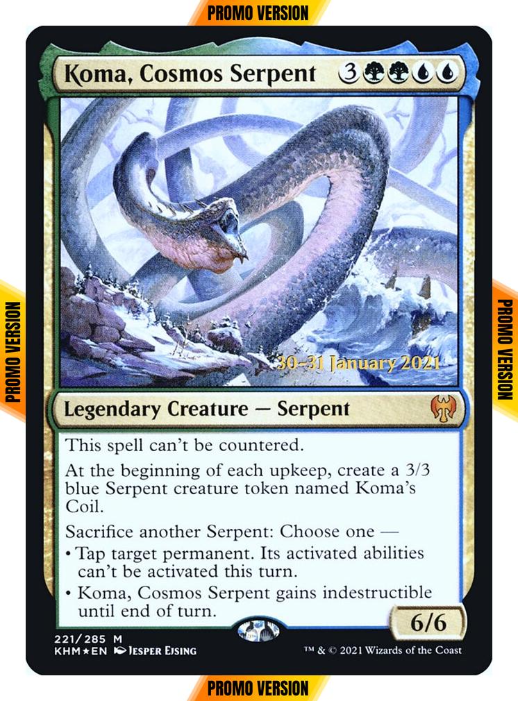 Koma, Cosmos Serpent [Prerelease] [221s] [Kaldheim Promos] [Foil]