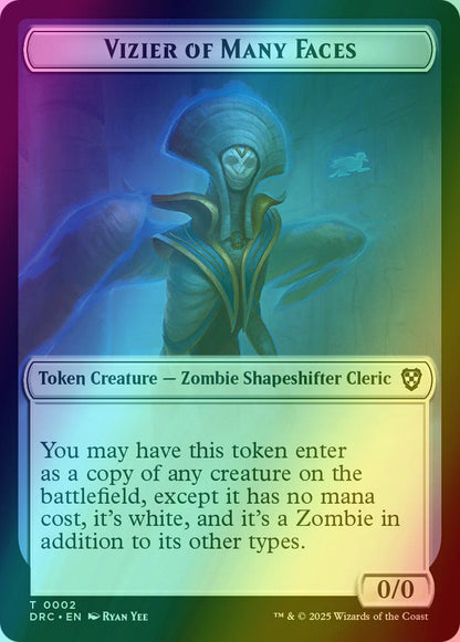 Angel of Sanctions Token (01) // Vizier of Many Faces Token (02) [Aetherdrift: Commander: Tokens] [Foil]