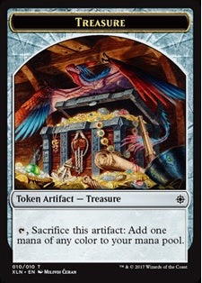 Saproling Token (T1) // Treasure Token (10) [Explorers of Ixalan] [Non-Foil]