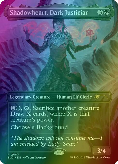 Shadowheart, Dark Justiciar [2483] [Borderless] [D&D: Shadowheart's Devotion] [Secret Lair Drop] [Foil]
