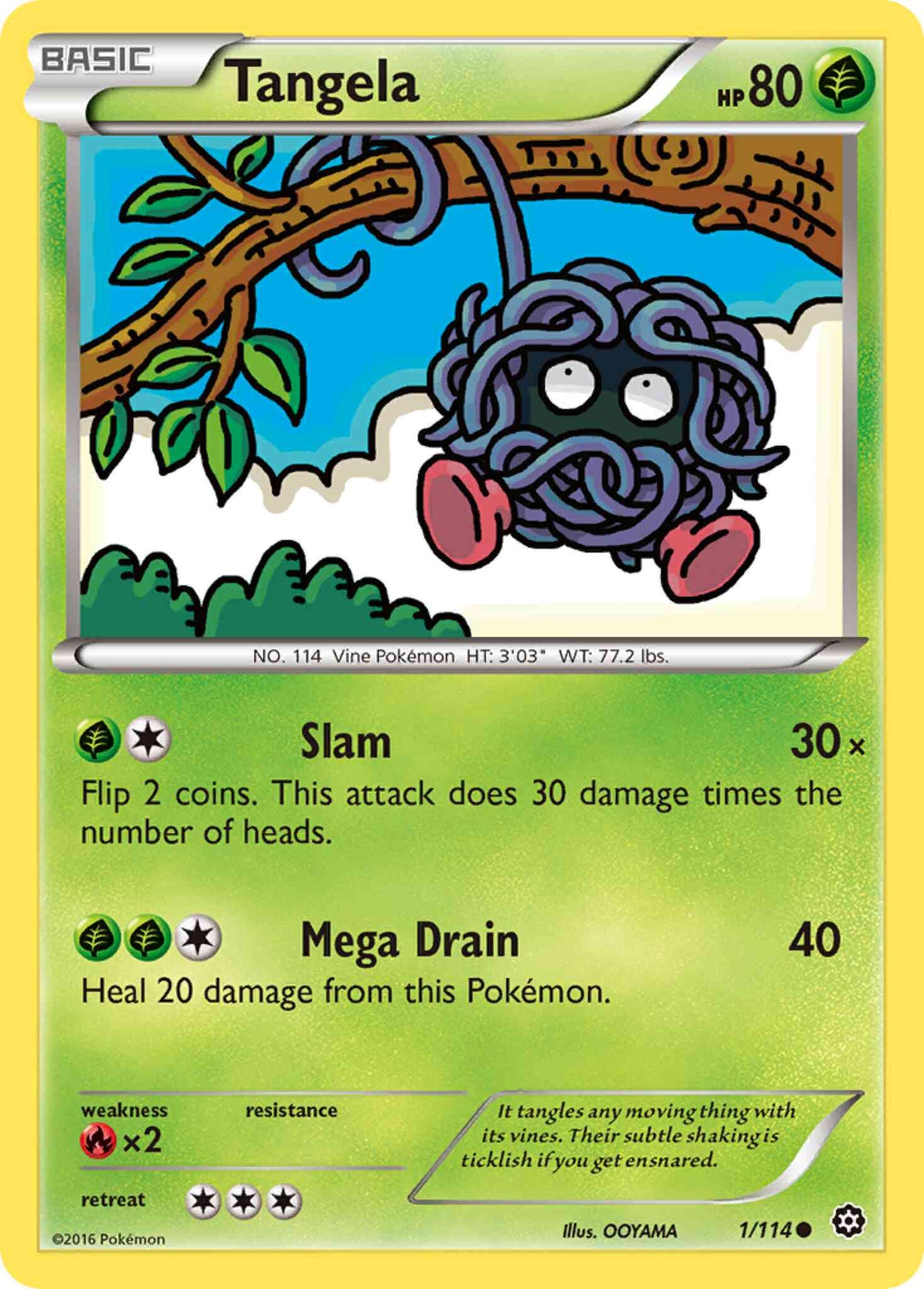 Tangela - 1/114 - Common [xy11-1] [Non-Holo]