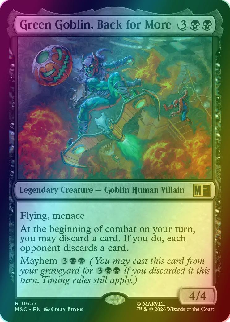Green Goblin, Back for More [657] [Jumpstart] [Marvel Super Heroes: Commander] [Foil]