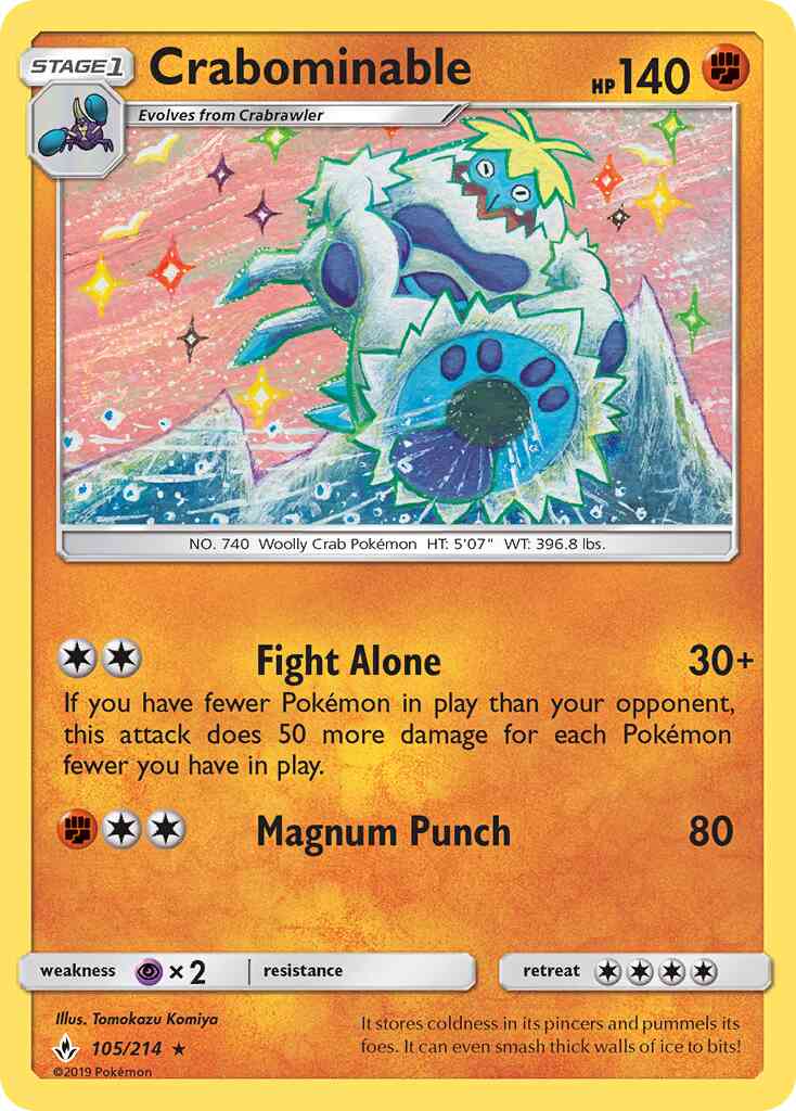 Crabominable - 105/214 - Rare [sm10-105] [Reverse Holo]