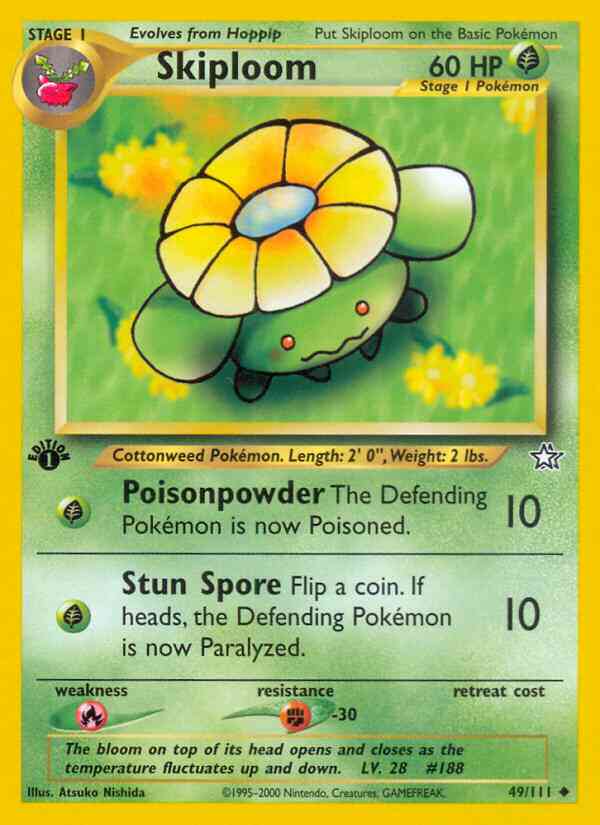 Skiploom - 49/111 - Uncommon - 1st Edition [neo1-49] [Non-Holo]