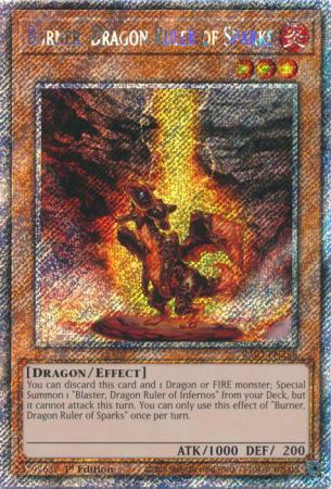 Burner, Dragon Ruler of Sparks - RA03-EN256 - Platinum Secret Rare - 1st Edition